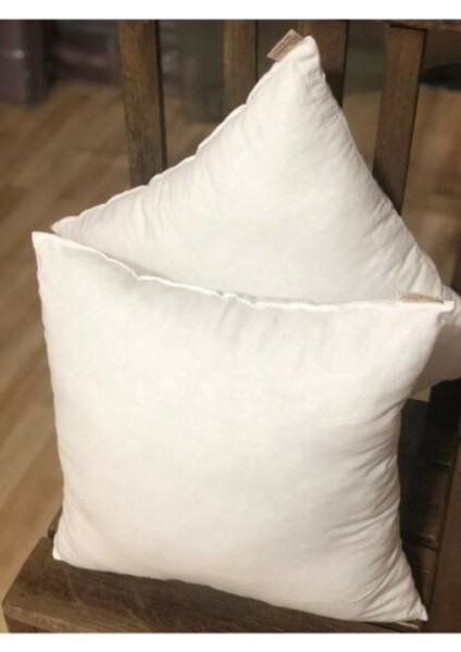 Beyaz 2 Adet Fermuarlı Kırlent Kılıfı Iç Yastığı 45X45 cm 400 Gram