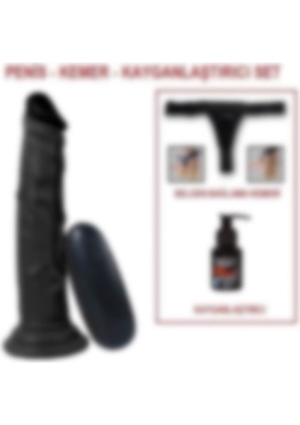 Odins Shop 18,5 Cm Belden Bağlamalı Titreşimli Dildo Penis Set