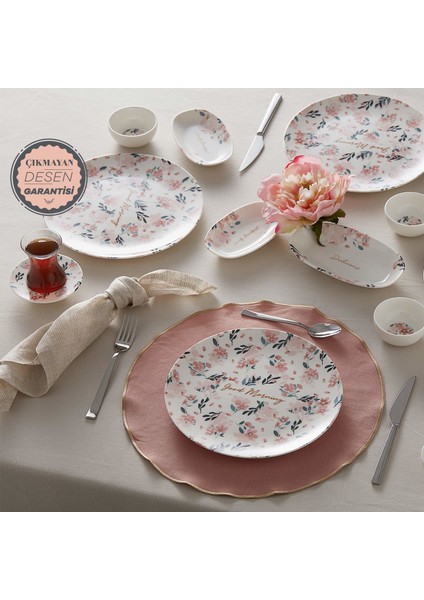 Lovely Pink 26 Parça 6 Kişilik Kahvaltı Takımı