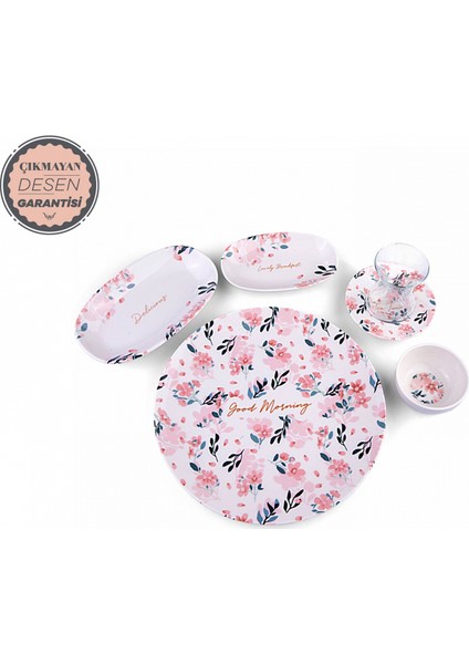 Lovely Pink 26 Parça 6 Kişilik Kahvaltı Takımı