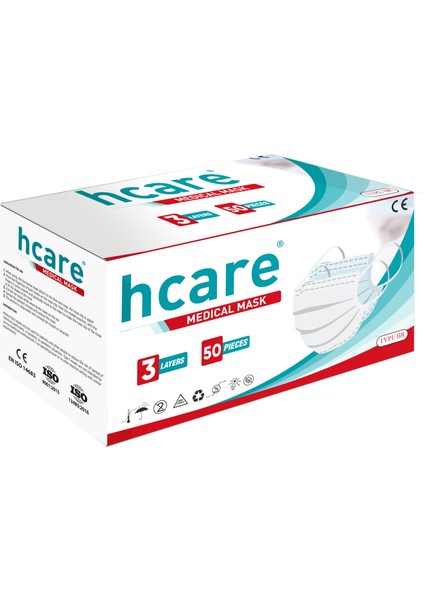 - Type Iır - 3 Katlı Cerrahi Maske 50'li