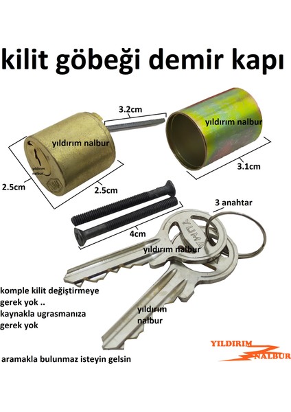 Demir Kapı Kilit Göbeği Yuvarlak