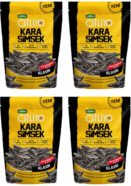 Çitliyo Kara Şimşek Klasik Tuzlu Çekirdek 120 gr x 4