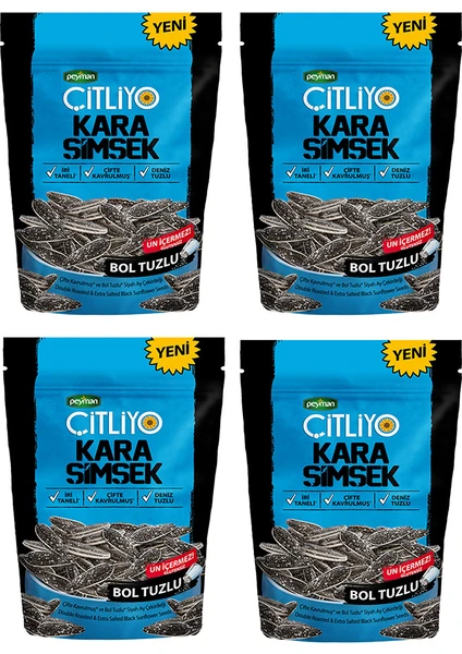 Çitliyo Kara Şimşek Bol Tuzlu Çekirdek 180 G x 4