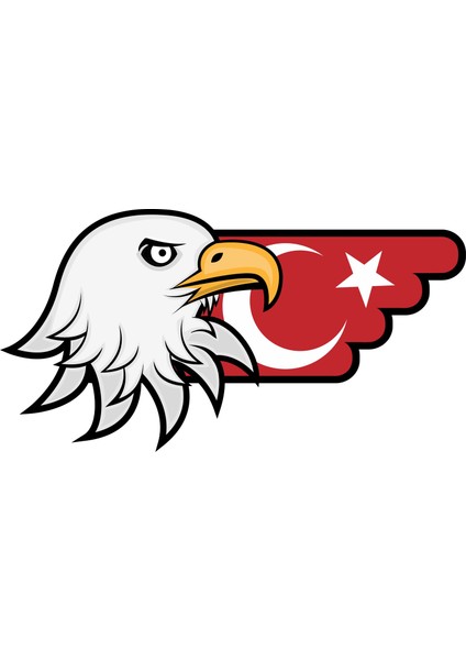 Türk Bayrağı ve Kartal Sticker 00727