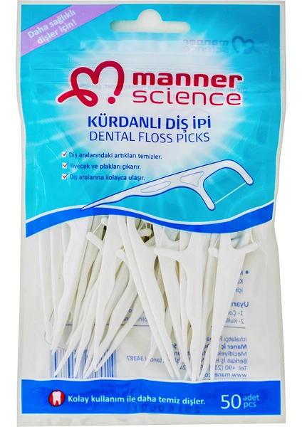 Manner Science Kürdanlı Diş İpi 50'li