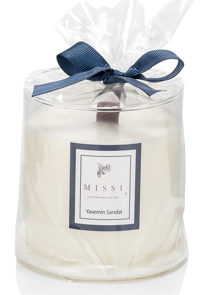 Ahşap Fitilli Yasemin Sandal Kokulu Vegan Mum modelleri