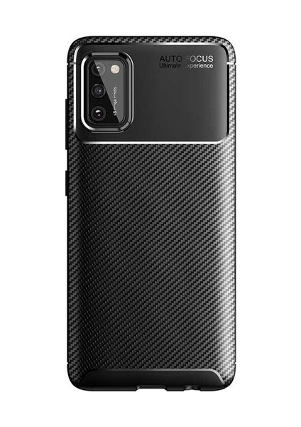 Samsung Galaxy A02S Kılıf Karbon Desenli Lux Silikon + Tam Kaplayan 5d Cam Ekran Koruyucu Siyah