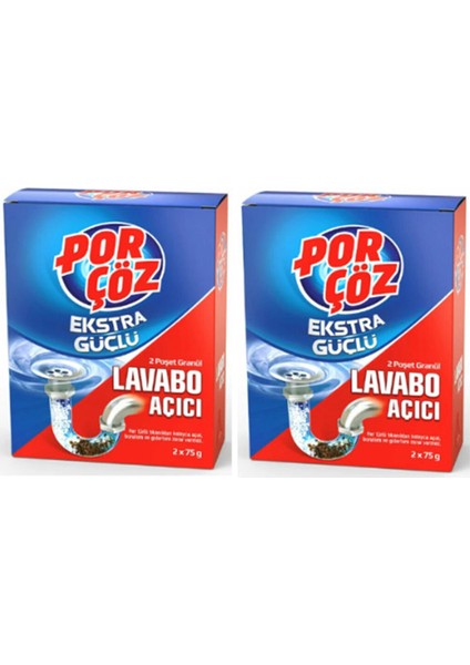 Por Çöz Ekstra Güçlü Lavabo Açıcı Granül 4 x 70 gr
