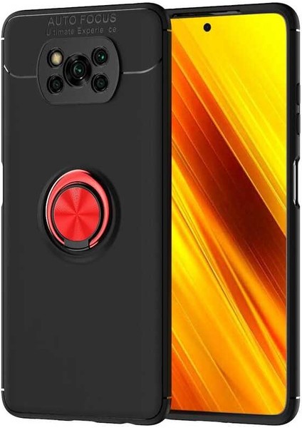 - Xiaomi Poco X3 / Poco X3 Nfc / Poco X3 Pro - Kılıf Yüzüklü Auto Focus Ravel Karbon Silikon Kapak