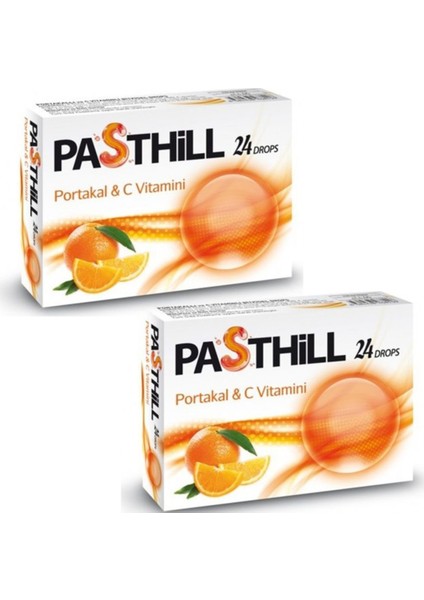 Pasthill Portakal Vitamin C 24 Drops – Pastil x 2 Adet