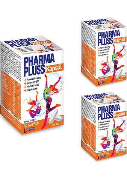 Pluss Kore Ginseng Coenzym Q10 Multivitamin Minarel 30 Kapsül x 3 Adet