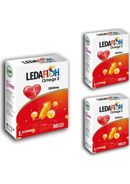 Ledafish Omega 3 1000MG 30 Softjel Kapsül x 3 Adet