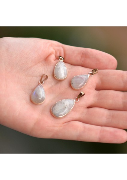 Ay Taşı Kolye Rainbow Ay Taşı modelleri