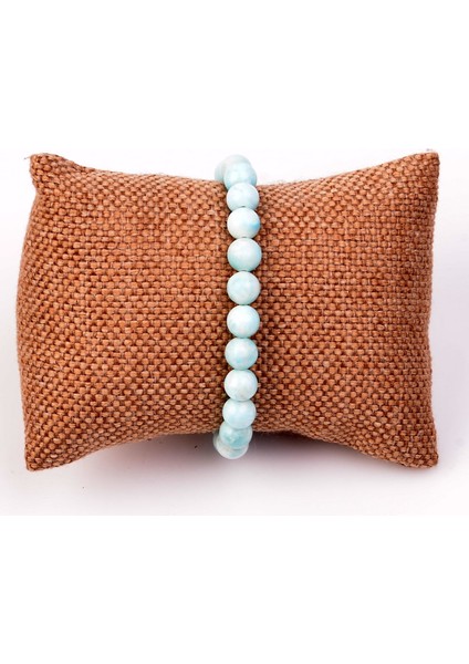 Larimar Taşı Elastik Bileklik 8 mm - Gümüş Aparat fiyatları