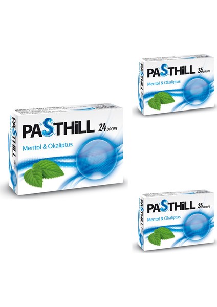 Pasthill Mentol Okaliptus 24 Drops - Pastil x 3 Adet