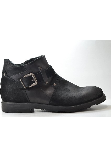3094 Deri Siyah Casual Klasik Erkek Bot