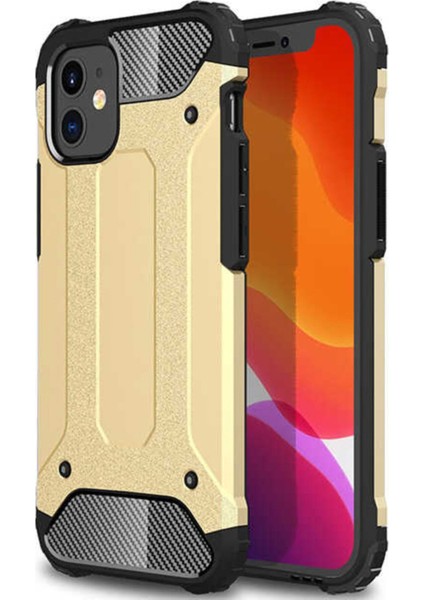 Apple iPhone 12 Mini Kapak Çift Katmanlı Zırh Tank Kılıf Rose Gold