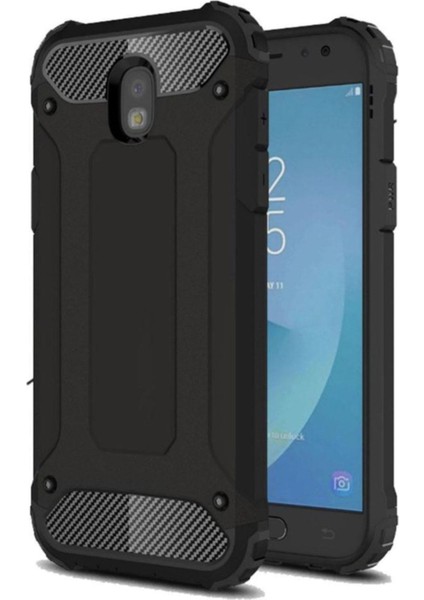 Samsung Galaxy J530 Pro Kapak Çift Katmanlı Zırh Tank Kılıf Siyah