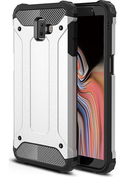Samsung Galaxy J6 Plus Kapak Çift Katmanlı Zırh Tank Kılıf Gri