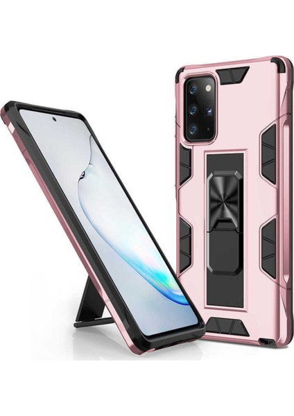 Samsung Galaxy Note 20 Kapak Standlı Mıknatıslı Tank Kılıf Rose Gold