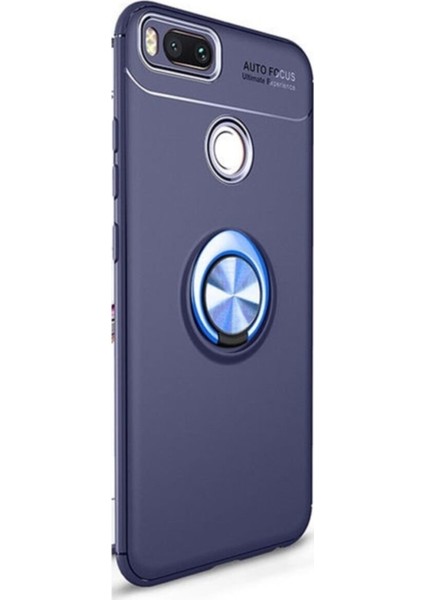 Xiaomi Mi 5X Kılıf Renkli Yüzüklü Manyetik Silikon Kapak Mavi