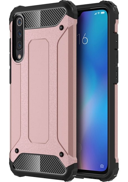 Xiaomi Mi 9 Kapak Çift Katmanlı Zırh Tank Kılıf Rose Gold