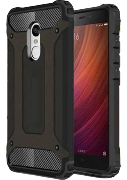Xiaomi Redmi Note 4X Kapak Çift Katmanlı Zırh Tank Kılıf Siyah