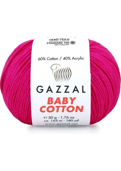 Baby Cotton El Örgü İpi Neon Pembe 3461