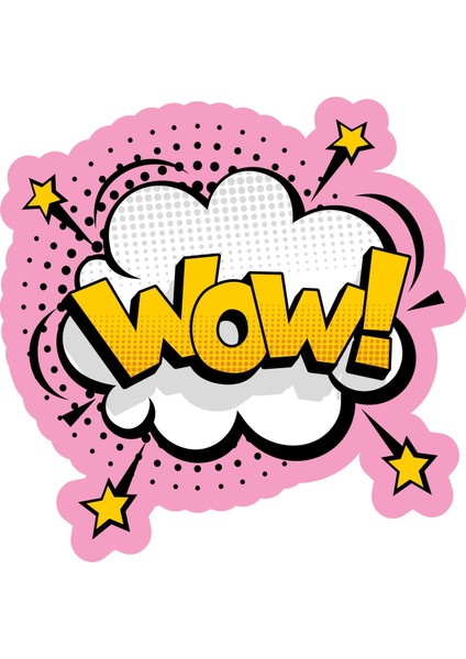 Pop Art Çizgi Roman Efekti Wow Sticker - 20674