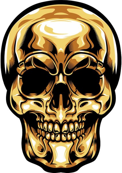 Altın Kurukafa Sticker - 13120