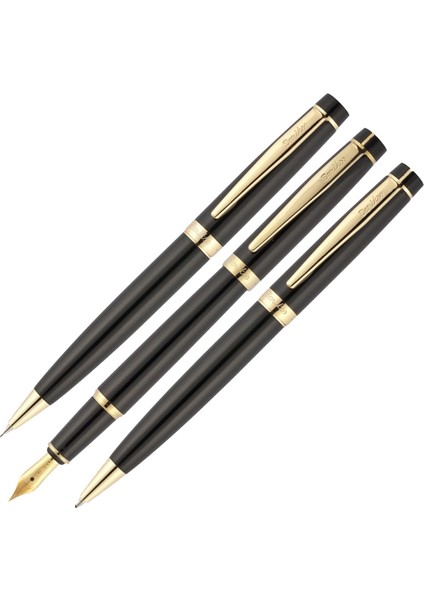 İsminize Özel 38 3'lü Tükenmez Kalem Siyah Altın