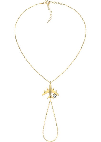 Tek Taşlı Uçak Altın Kaplama Gümüş Şahmeran fiyatları