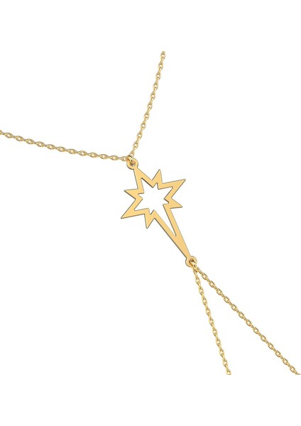 Sade Kutup Yıldızı Altın Kaplama Gümüş Şahmeran