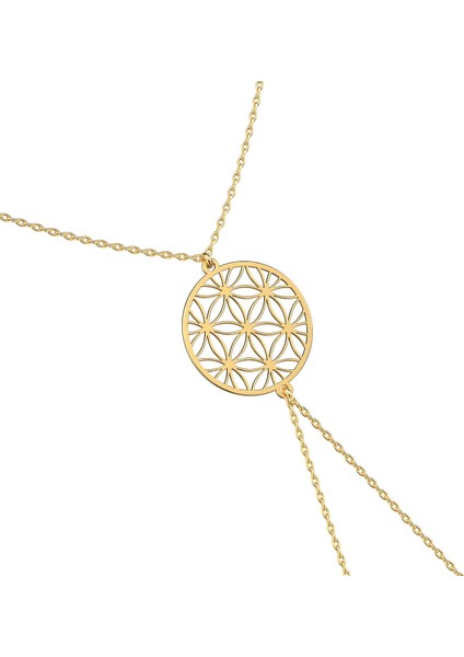 Yaşam Çiçeği Altın Kaplama Gümüş Şahmeran