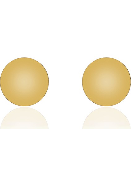 14 Ayar Sade Top Küpe