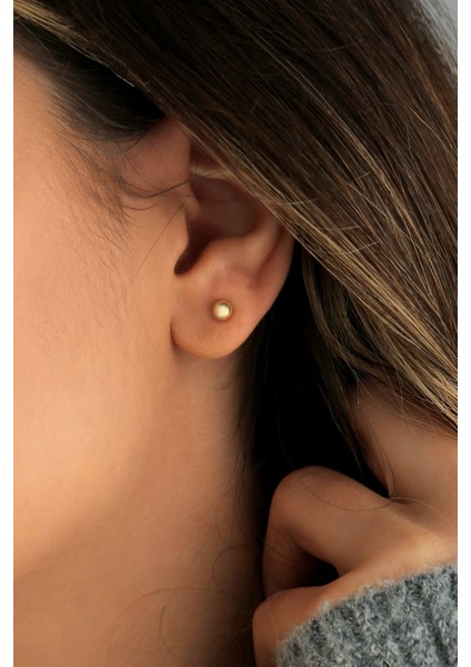 14 Ayar Sade Top Küpe fiyatları