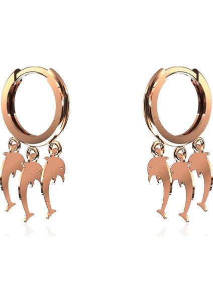 Yunus Üçlü Sallantılı Rose Gümüş Küpe