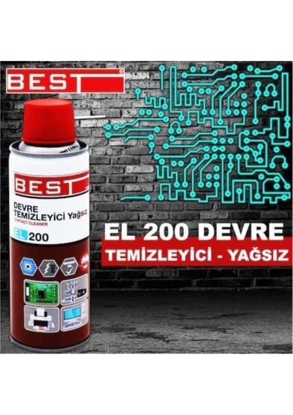 El 200 Devre Temizleyici Yağsız 200 ml Parçaları Kir ve Yağdan Arındıran Hızlı Uçucu Ürün modelleri