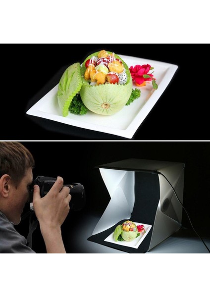 Ürün Çekim Çadırı Mini Fon Fotoğraf Stüdyosu Ledli Işık Perdesi 23X24 cm fiyatları