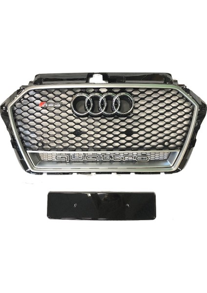 Audi a3 rs3 ön panjur ızgara krom siyah 2016+