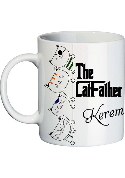 Kedi Seven Ve Besleyen Erkeklere Cat Father Isimli Hediyelik Kupa Bardak