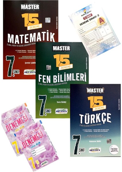 7. Sınıf Master Matematik - Türkçe - Fen Deneme (Okyanus Yayınları - Aydın Denemeli)