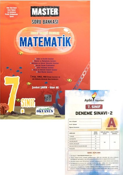 7. Sınıf Master Matematik Soru Bankası (Aydın Yayınları Denemeli)