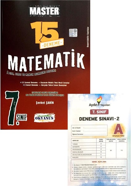 7. Sınıf Master Matematik Deneme (Aydın Yayınları Denemeli)