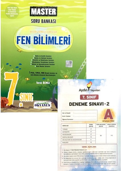 7. Sınıf Master Fen Soru Bankası (Aydın Yayınları Denemeli)