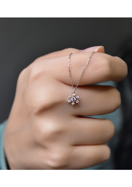 925 Ayar Rodyum Kaplama Kartanesi Gümüş Kolye