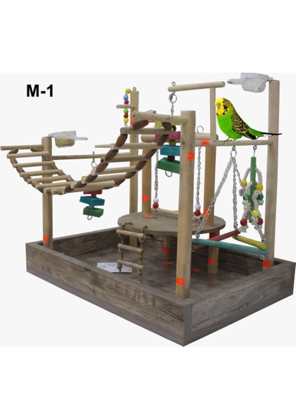 Merkez Av Muhabbet Kuşu Tüneği Oyun Alanı Papağan Oyun Alanı Tünek M-1