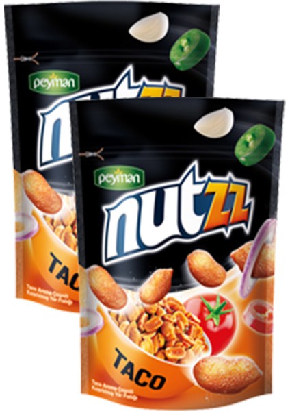 Nutzz Taco Çeşnili Kızartılmış Yer Fıstığı 130 gr x 2