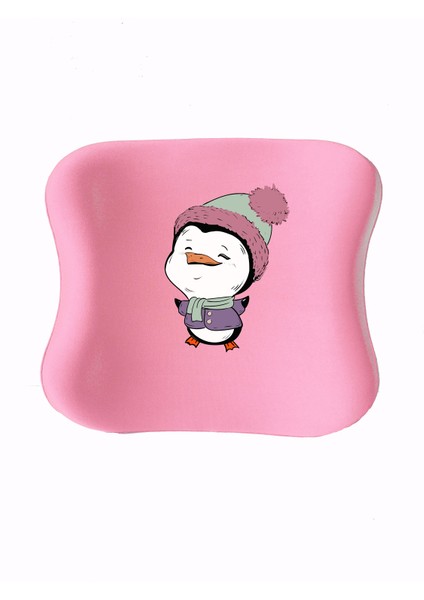 Uzaktan Eğitim Çocuk Çalışma Masası Sandalyesi Visco Bel Yastığı - Pembe Pinguuu